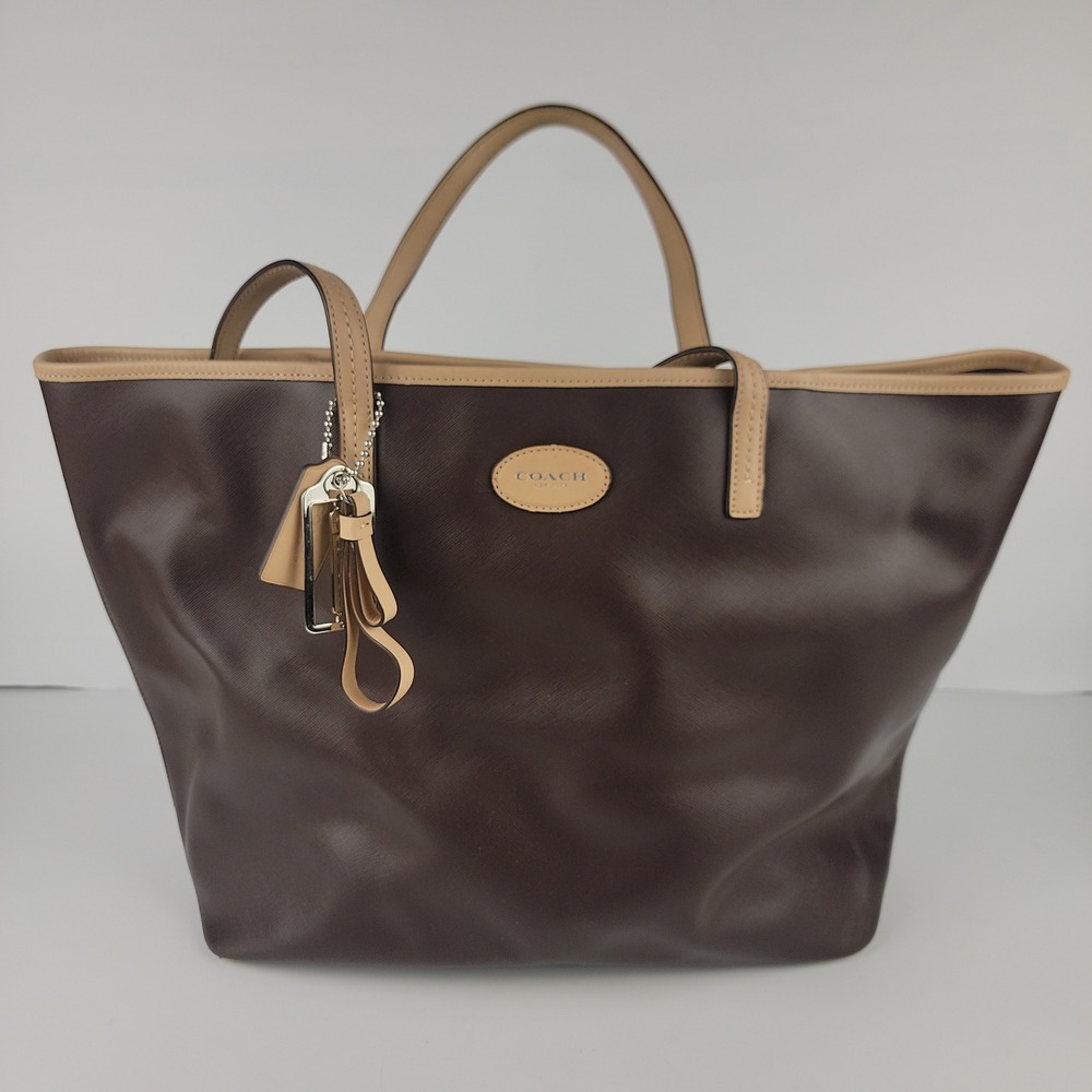 Coach Metro Leather Tote Mahogany Vellum Brown Tan Shoulder Bag F31326 NWT
